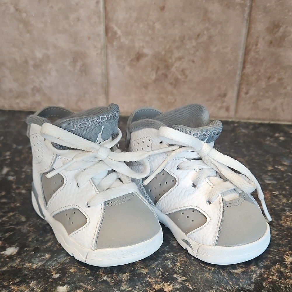 Jordan Kids' White and Gray Sneakers